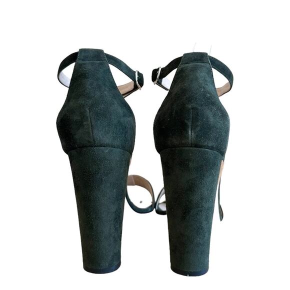 Manolo Blahnik Lauratopri Olive Green Suede Open Toe High Heel Sandal 40.5 - Picture 5 of 13